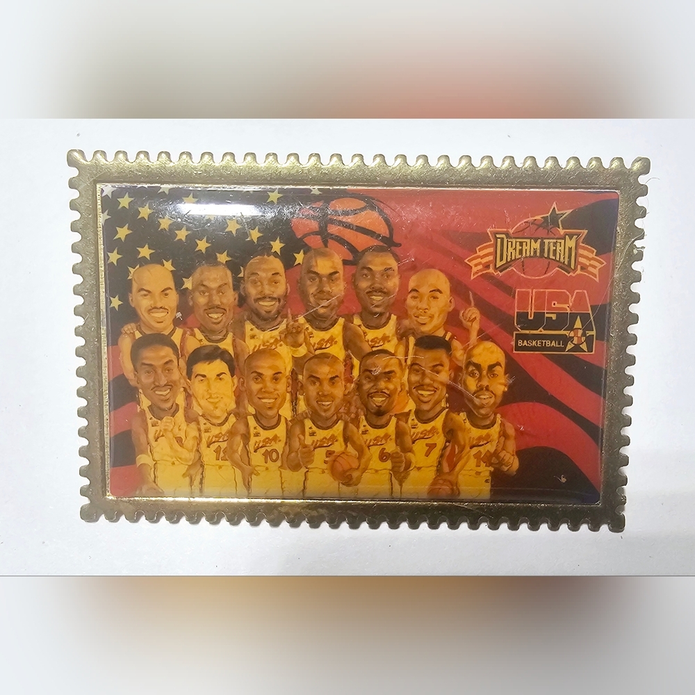 Vintage 1992 Olympic USA dream team pin Charles Barkley Scottie Pippin Miller